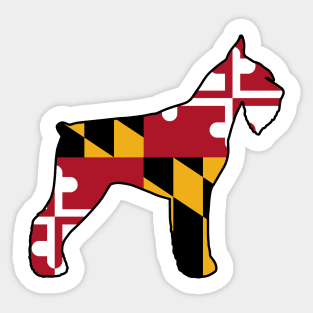 Giant Schnauzer Silhouette with Maryland Flag Sticker